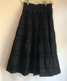 Vintage Skirt Prentice Zipper Black Made in Italy Goth whimsygoth 40s witchy
