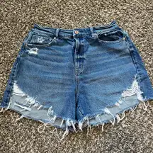 High Rise Distressed Mom Shorts Size 10