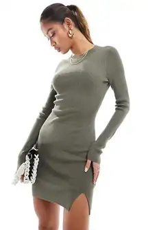 Hollister Green Knit Sweater Dress