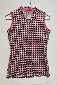 Tail White Label Women XS Multi‎ Stacked Cubes Stretch Novelty Neck Tank