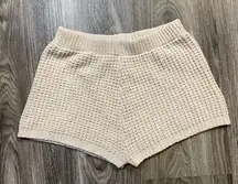Women's waffle Cream Knit Shorts Size S/M