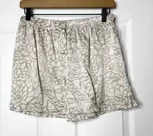 Wintersilks Silk Floral Print Lounge Shorts Women's Size L Elastic Waist Sleep