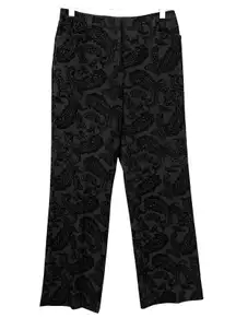 Peck & Peck Brocade Embossed Velvet Jacquard Weave Pants Size 4P Dark Goth