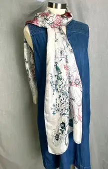 Vince Camuto Ivory Floral Print Lightweight Scarf NWT