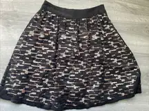 Trina Turk Amora Silk-Trim A-Line Lace‎ Overlay Layered Black Skirt Women’s 4