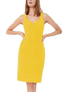 Milly  Cady Elizabeth Yellow Marigold Sheath Dress Cocktail Formal NWT Size 8