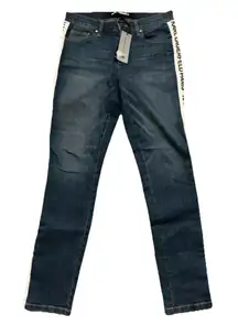 Karl Lagerfeld Dark Blue Skinny Jeans with White Stripes Sz 8