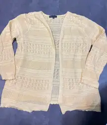 Napa Valley Cream Crochet Knit Sweater Boho Chic Summer‎ Layering Top B-130