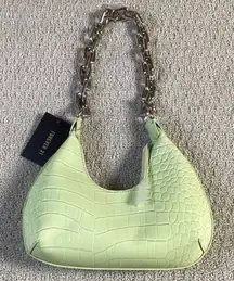 Forever‎ 21 Shoulder Bag Handbag Purse Chain Crocodile Print Green Trendy