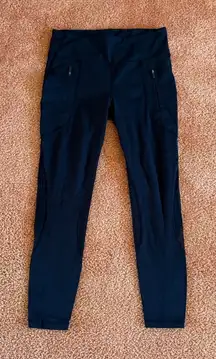 Lululemon Invigorate 7/8 Tight 25" Leggings Midnight Navy Zip Pockets Luxtreme 6