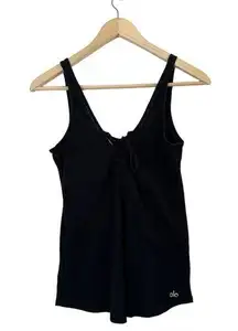 Alo Yoga All Yoga Black Lace Up Tank size Small