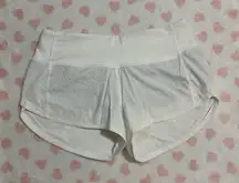 Lululemon speed up shorts white low rise 2.5” inseam size 2