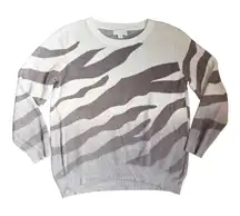 Barefoot Dreams Ombré Zebra Print Sweater Purple Lilac Size M