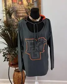 Concepts Sporty Hoodie Women Long Sleeve M White Blue Keyhole Gym Loungewear