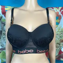 Bebe Black Studded Bra 36DD