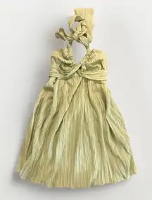 Shein Braided Halter Gauze Open Green Mini Dress Sleeveless Size‎ Small