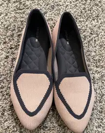BIRDIES Blackbird Knit Loafers Pointed Toe Ballet Flats Preppy Pink Grey