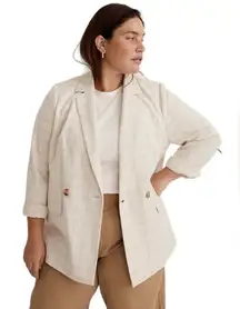 NWT Madewell Size 1X The Plus Caldwell Double‎ Breasted Blazer in Ghent Plaid