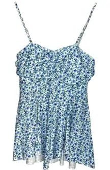 Grace Karin Women's M Tank Top‎ Floral Irregular Hem Ruched Bodice Floral A-Line