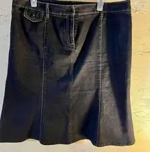 Madison Studio denim skirt with flair detail