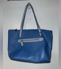 Coach Taylor‎ pebble leather tote blue light blue purse handbag medium