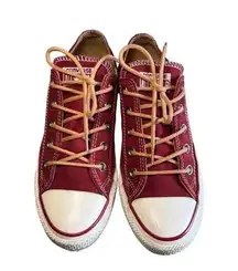 Converse the chuck taylor low top burgundy leather shoe lace men’s 4, women’s 6