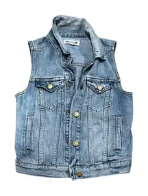 Madewell Women's XS Blue Denim Jean Vest Cropped Casual Sleeveless