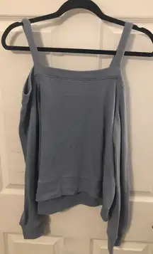 Blue Open Shoulder Top