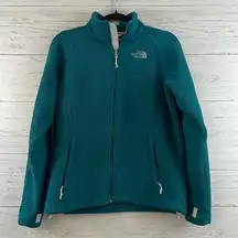 North Face Teal Long Sleeve Fleece Pullover Jacket Size M