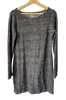 Women's  LOFT mini dress long sleeve crew neck bodycon GREY Casual fresh size S.
