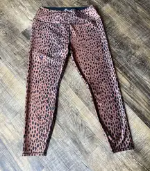 Good American  Brown/Black Shiny Cheetah Print High Rise Full Length Leggings 2XL