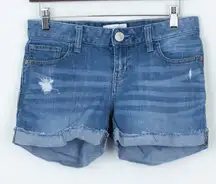 Express Jeans Distressed Denim Shorts‎ Size 2