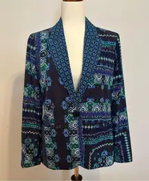 Chico's Blue Patterned Blazer