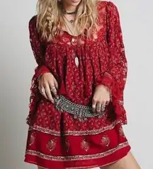 Free People Nomad Child Floral Print Mini Dress. Size Medium
