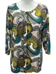 Lane Bryant‎ Paisley Button Up Cardigan Sweater With Sequins Size 14/16