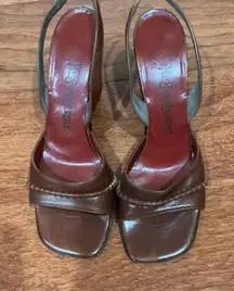 Vintage yves Saint Laurent Brown leather Women's Slingback heels size 6.5