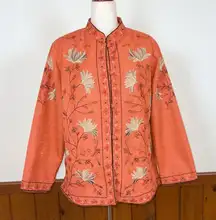 Pretty Dressbarn Embroidered Silk Jacket!