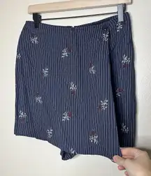 Vintage Pinstripe Skort Short Skirt All That Jazz Rose Grunge Gothic Dark Romant