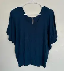 Indigo Short Sleeved Flowy Blouse