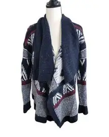 Abercrombie & Fitch Navy Blue Tribal Knit Cardigan Size Large