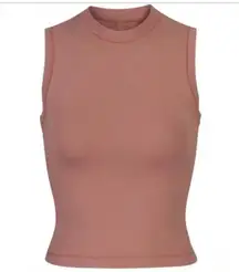 Sleeveless Cropped Mock Neck Tank Top XL