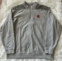 Men's Vineyard Vines Gray Cleveland Browns Shep Shirt Quarter-Zip Pullover