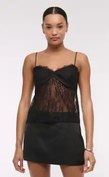 Abercrombie Scarlett black satin mini skort 