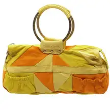 Diesel spare‎ parts Vintage Leather patchwork Yellow and Orange 70’s bag