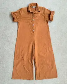 Maurie + Eve Orange Cotton Jumpsuit