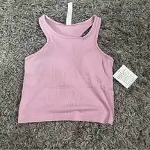 Lululemon  ebb to street cropped tank vita pink size 6