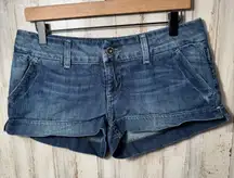 American Eagle Vintage Y2K Denim Mini Micro Short Chino Womens Size 6