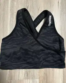 Gymshark black adapt animal seamless sports bra, size XS