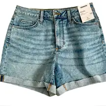 NWT Sonoma Women High Rise Denim Cuffed Hem Shorts Sz 10 Misses 5 Pkt LITE WASH