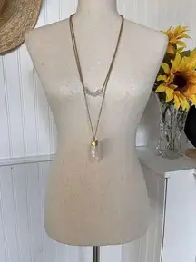 Layered Drop Double Necklace